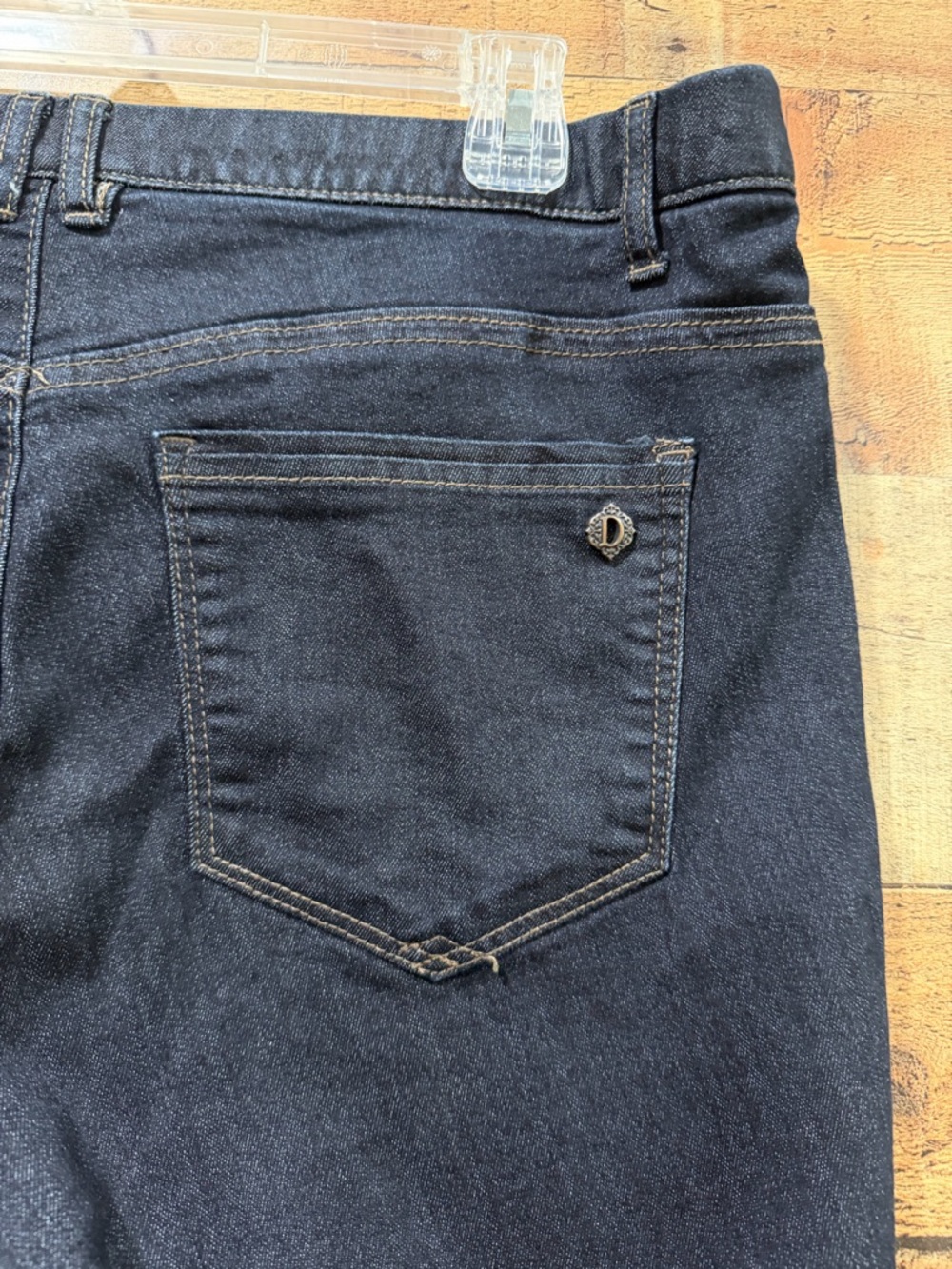Democracy Dark Blue Stretch Jeans with Slimming Abdominal Panel Size 14 Petite - Picture 4 of 5